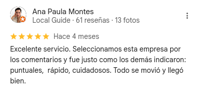 Testimonio de mudanzas castillo
